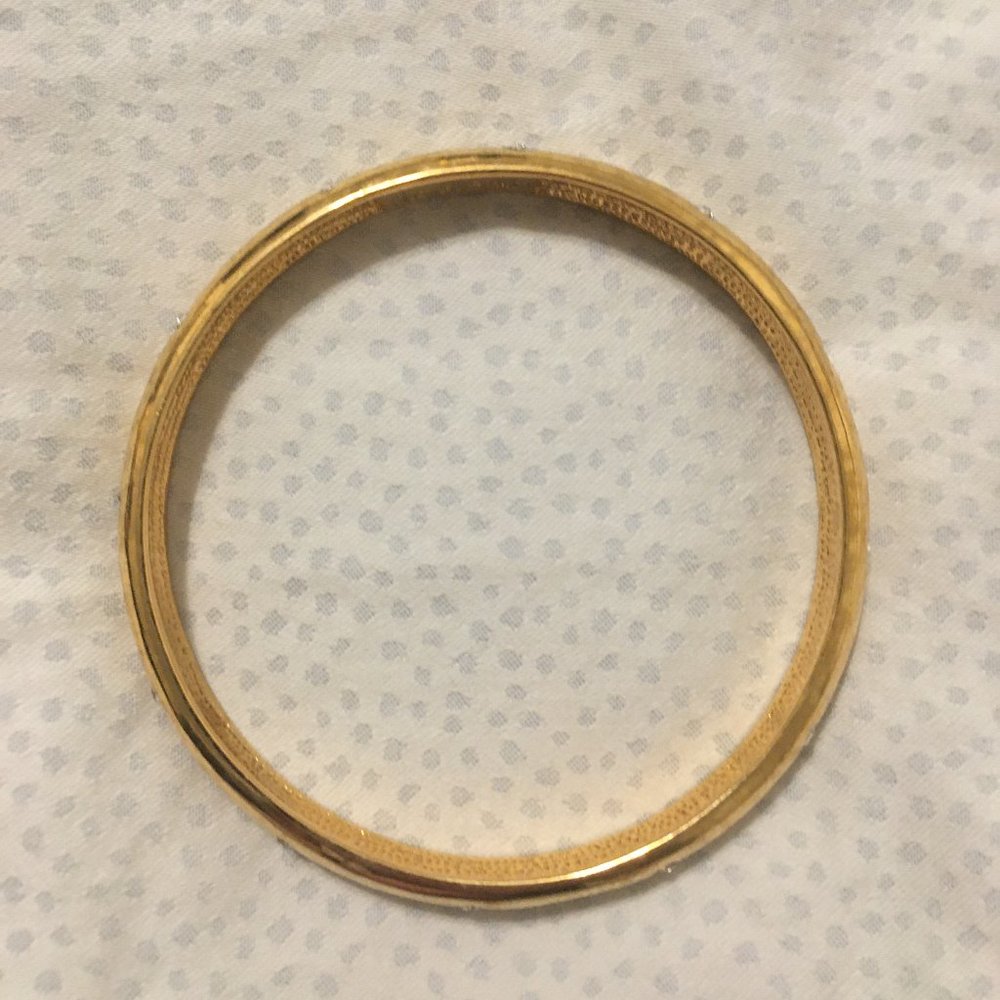 J Crew bangle gold with clear studs